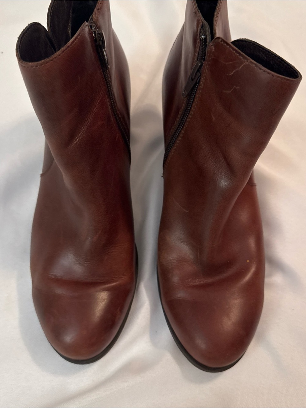 Born Brown Leather Ankle Booties size 10 M